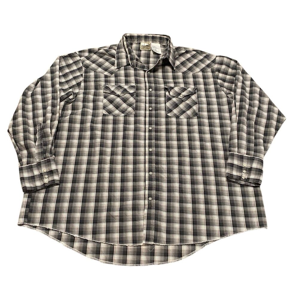 Vintage Express Rider Western Pearl Snap Button Up Dress Shirt 2XL XXL USA Made